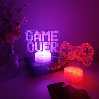 3D led  lamp icon  light lampu  tidur Playstation Gaming Room 