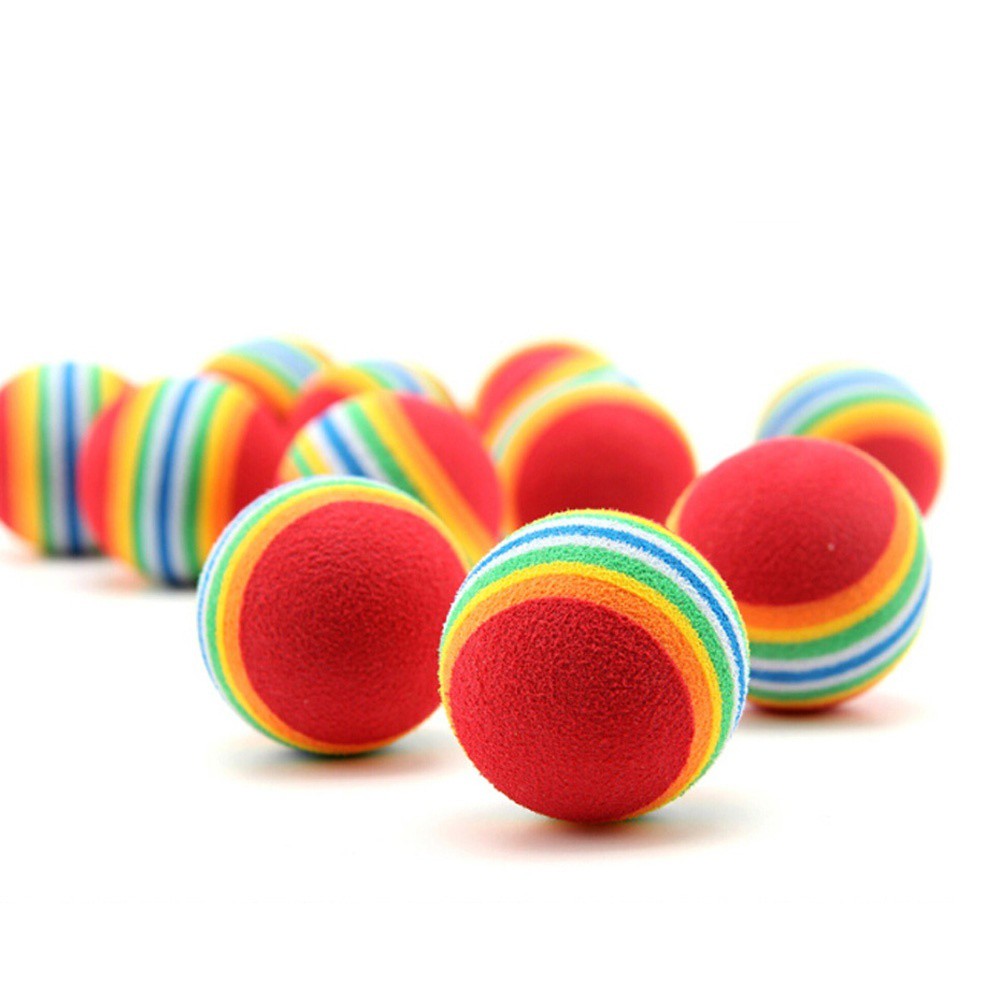 1 pc Pet Cat Dog Kitten Soft Foam Rainbow Play Balls Toys Funny