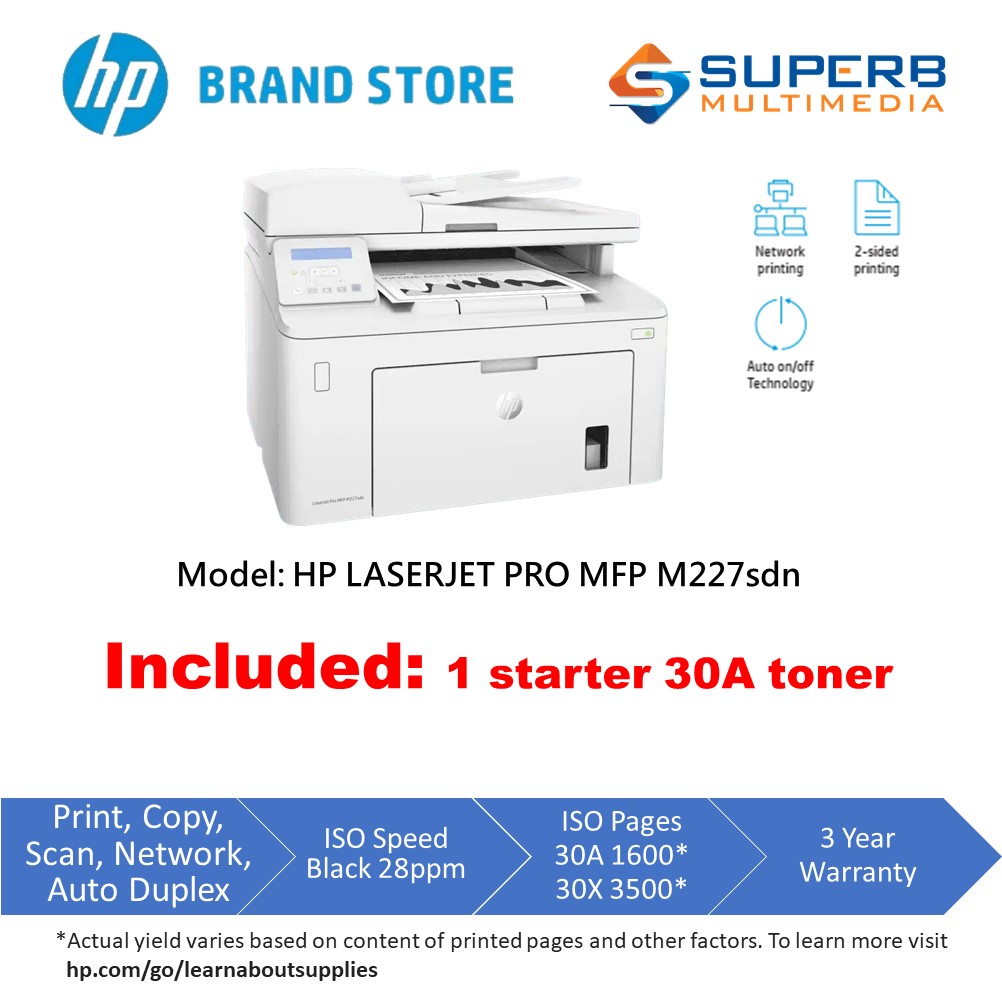 Hp Laserjet Pro Mfp M227sdn Printer E Wallet Tng Rm80 Shopee Malaysia