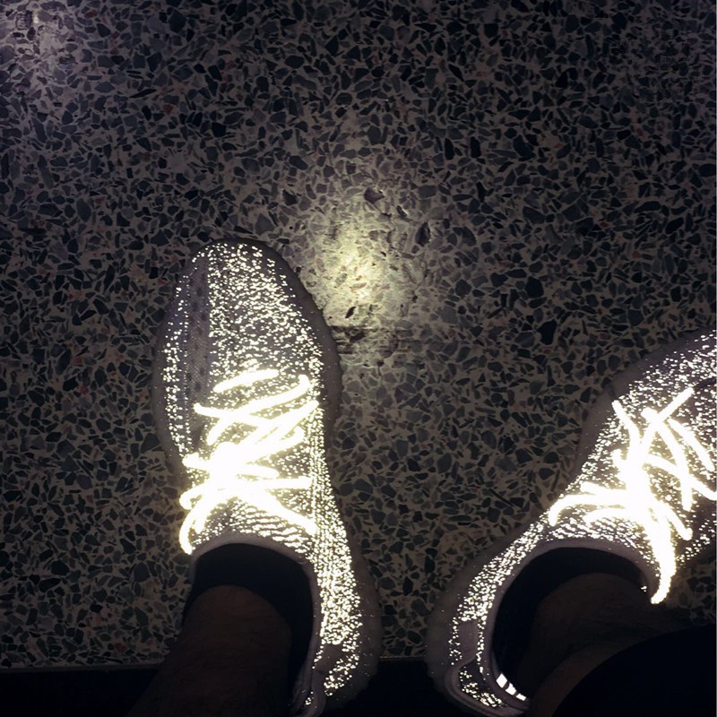 yeezy static reflective at night