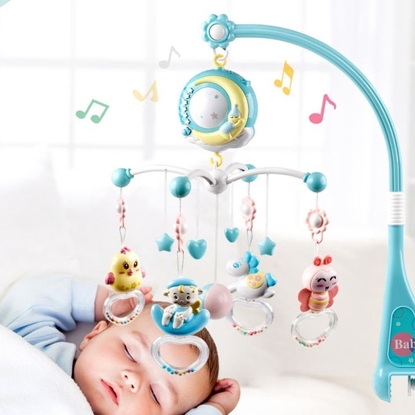 English Songs Musical Baby Crib Mobile With Projection Music Box