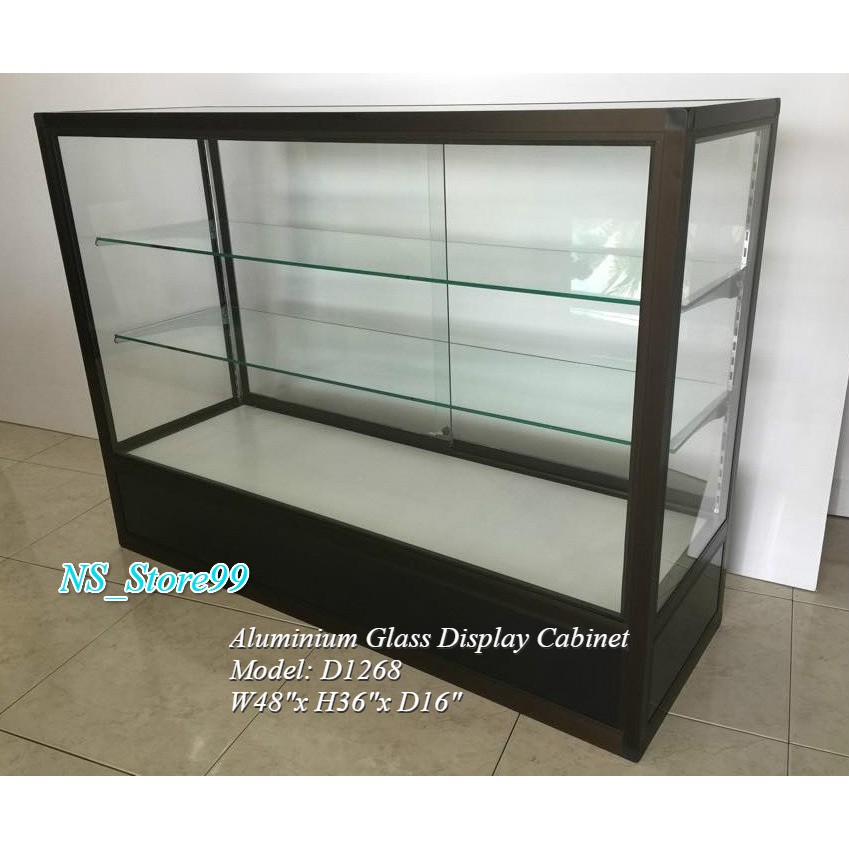 Aluminium Glass Display Cabinet W48" x H36" x D16 ...