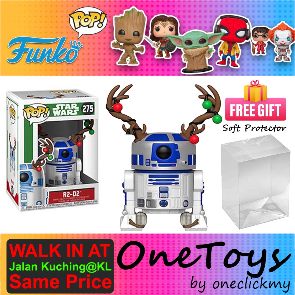 [ READY STOCK ]In Malaysia Original Funko Star Wars Holiday R2-D2 with Antlers Pop! Vinyl Figure #275