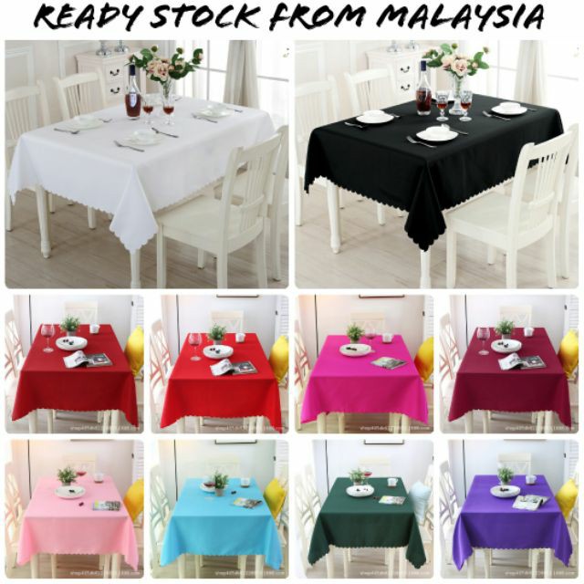 Alas Meja Ready Stock Tablecloth Table Cloth Pure Colour Alas Meja Makan Dining Kitchen Table Cloth Tableware Shopee Malaysia