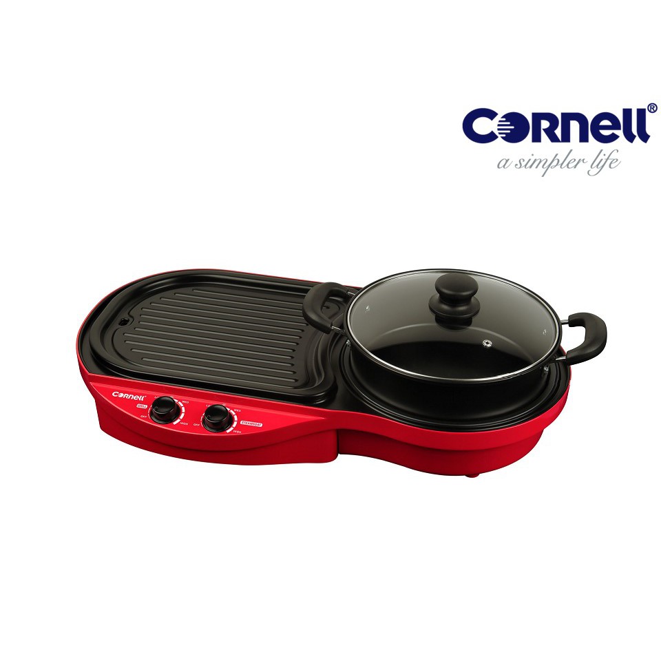 Cornell CCG-EL88DT 2 in 1 Grill & Steamboat Non-stick Coating plate Pan Grill