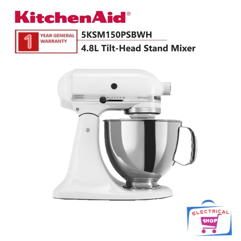 Kitchenaid Artisan Series TiltHead Stand Mixer White (4.8L