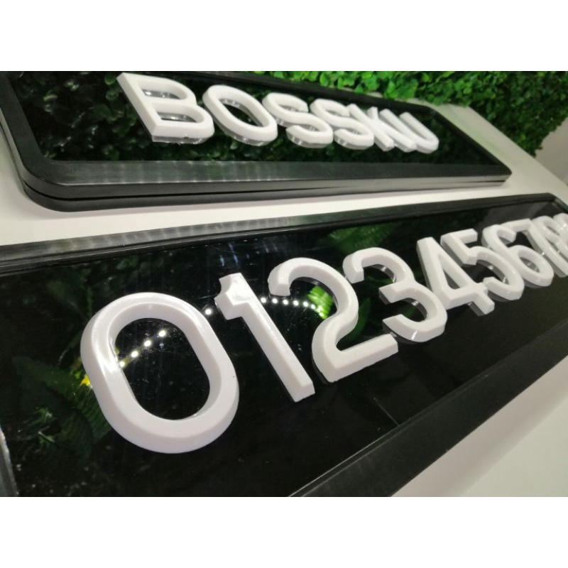 Standard Car Number Plate *WHITE PLASTIC FONTS* Nombor Plat | Shopee ...