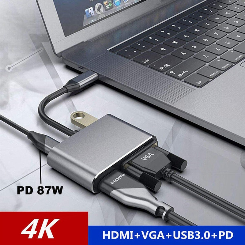 Type C HUB Adapter USB C To HDMI Splitter 4k Type c To VGA USB 3.0 PD Charging Multi Port HUB Type c Docking Station