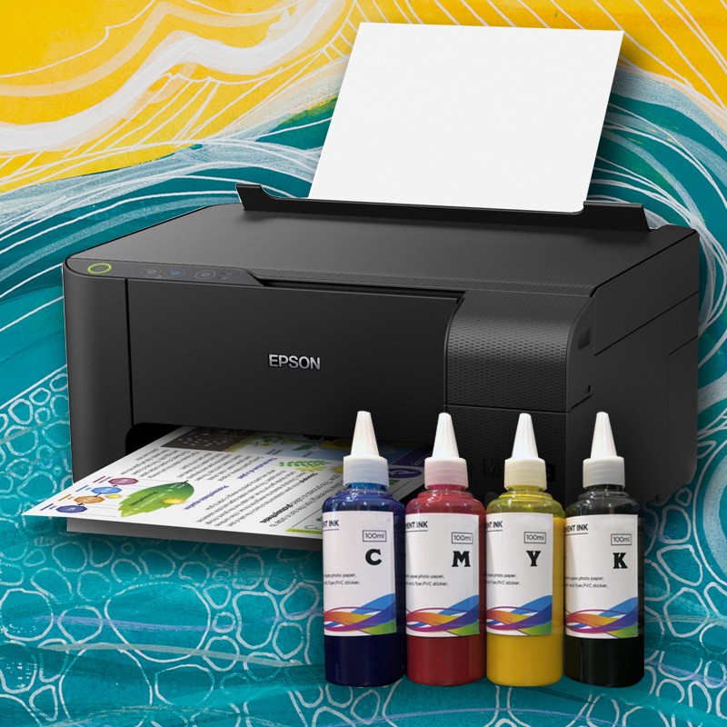 Epson L1110 Printers Package with 1 Set Art Pigment Ink CISS Refill