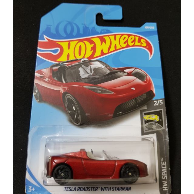 tesla roadster with starman hot wheels