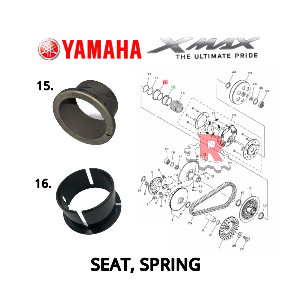 ???? ORIGINAL YAMAHA INDONESIA SEAT SPRING / SECONDARY SEAT SPRING XMAX 250 -  B74-E7684-00 / B74-E7644-00 | Shopee Malaysia