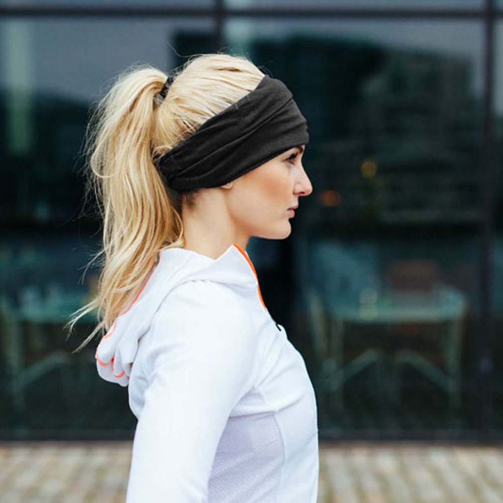 Women Men Yoga Sports Wide Headband Elastic Hair Band Head Wrap