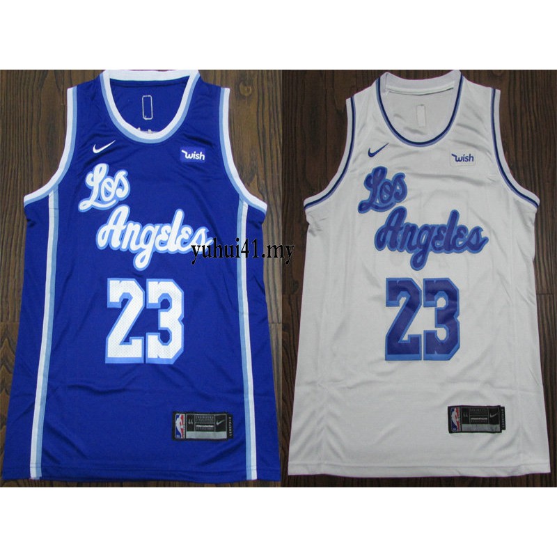 blue and white lakers jersey