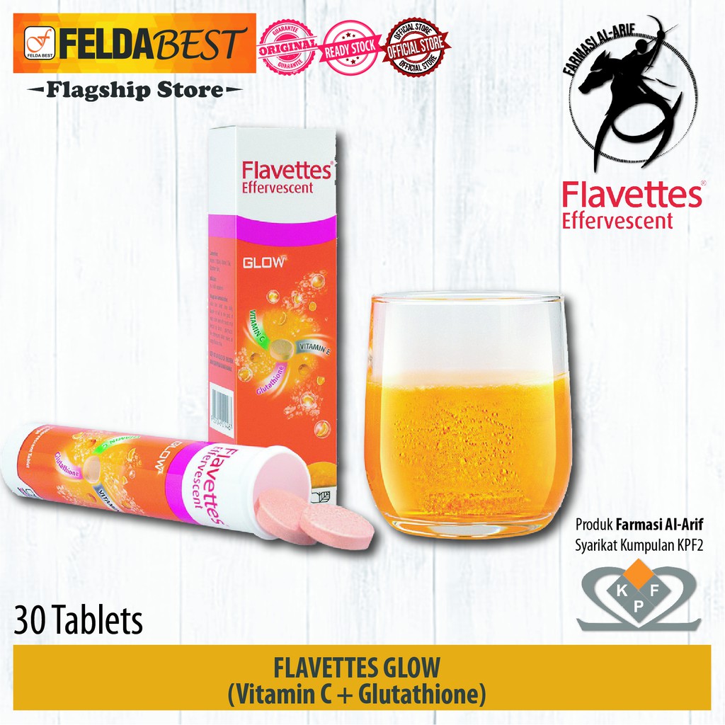 Flavettes Glow Vitamin C Glutathione Effervescent Tablets 30 S Shopee Malaysia