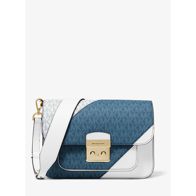 michael kors sloan logo and leather satchel