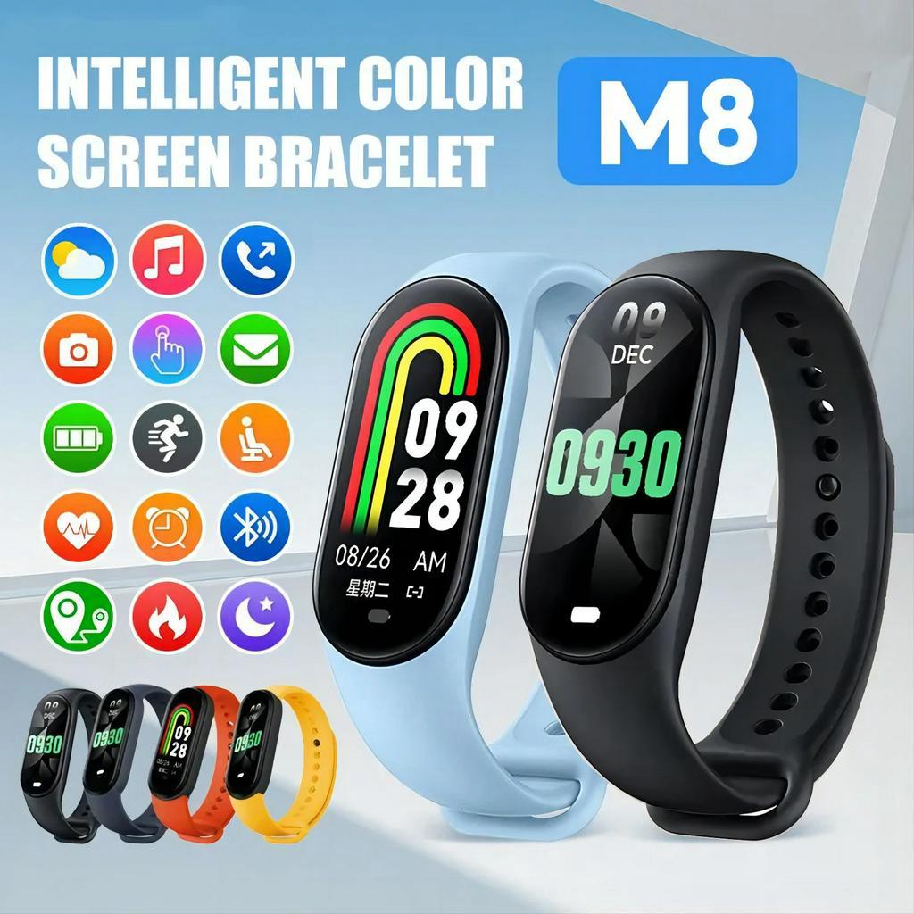 M8 Smart Men And Women Fitness Watch Sport Bracelet Heart Rate Blood Pressure Monitor Waterproof Functional Watch Wholesale