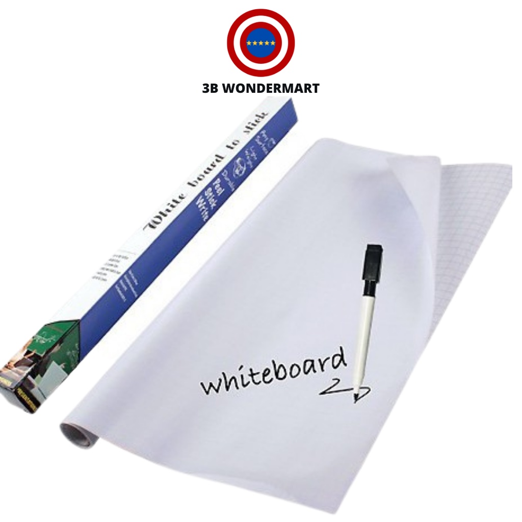 Removable Whiteboard Foil Wall Sticker Marker 45x200cm Shopee Malaysia