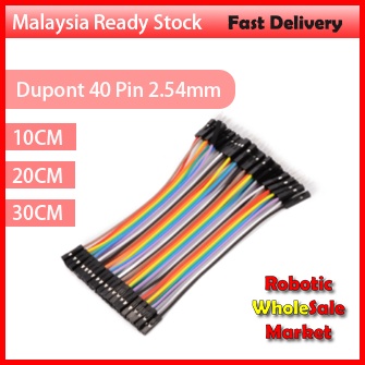 Dupont Rainbow Cable Ribbon Jumper Wire 40P Female-Female/Male DuPont 2.54mm 10cm-100cm 
