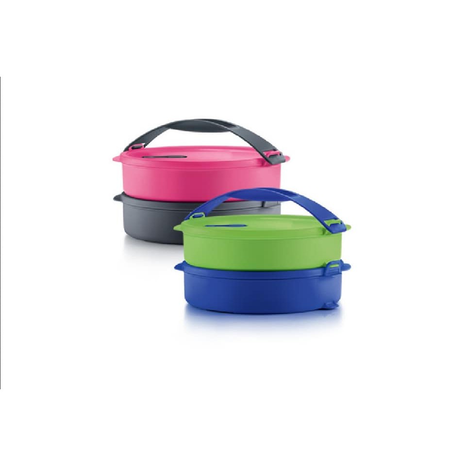 Tupperware Microwaveable Click To Go Round 880ml Mangkuk Tingkat