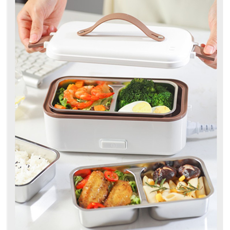 Electric Bento Lunch Box Heater Multi-layers Stainless Steel Portable ...