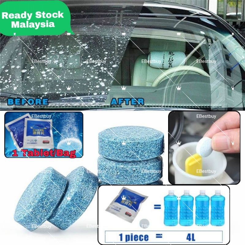 Car Window Wiper Fluid Tablet Windshield Glass Cleaner Shampoo wash