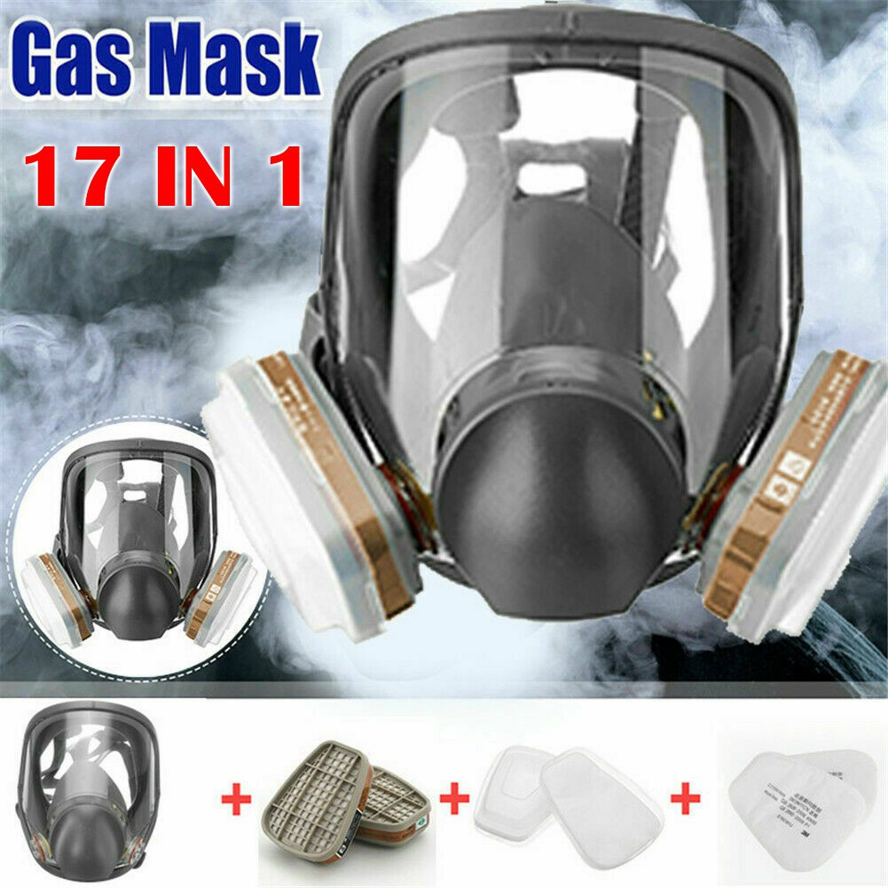 ☏☂17 in 1 Full Face Gas Mask Respirator For 3M 6800 Facepiece Painting ...