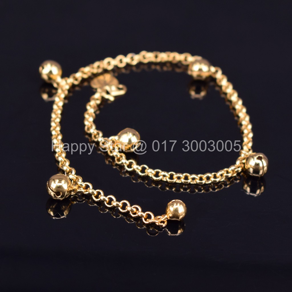 Rantai Tangan Gelang  Kaki  Kanak kanak Dewasa Emas Korea 