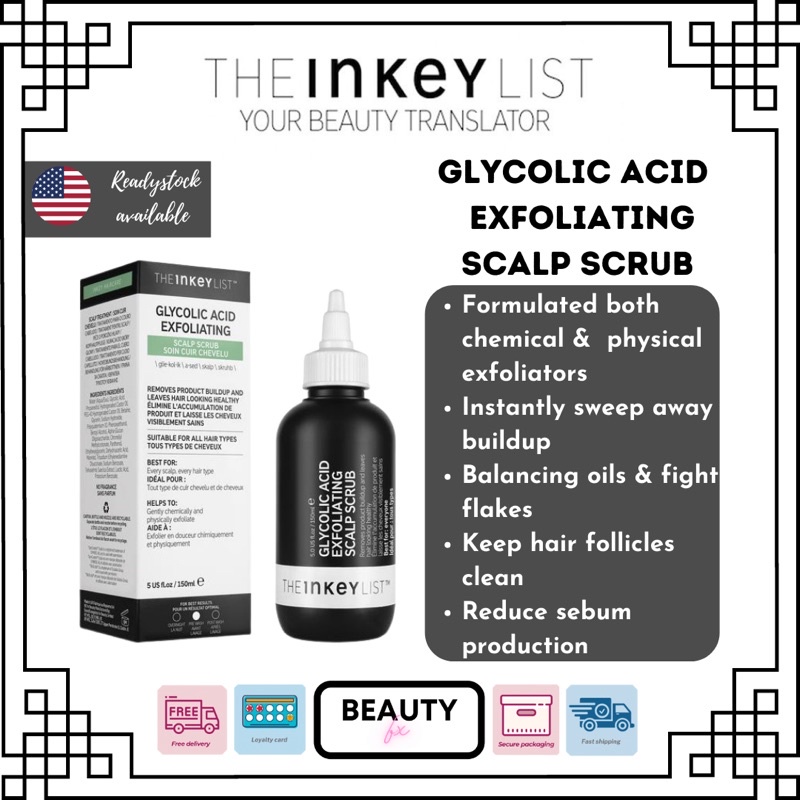 THE INKEY LIST Glycolic Acid Exfoliating Scalp Scrub (150ml) Full size /  Trial size | Shopee Malaysia