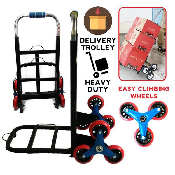 HEAVY DUTY 6 Wheel Foldable Extendable Transport Delivery Trolley Cart Backup Wheels Shopee