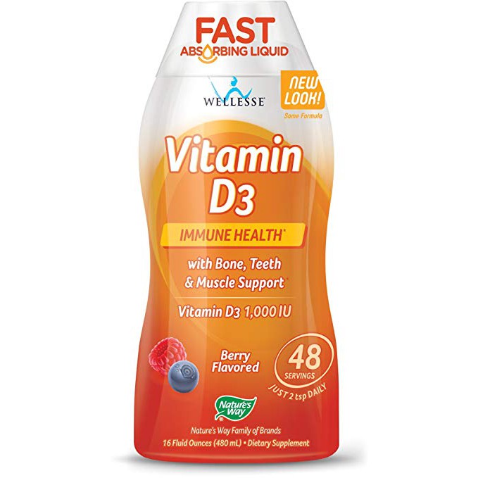 Nature's Way Vitamin D3 1000 IU, Fast Absorbing Supplement, 48 day