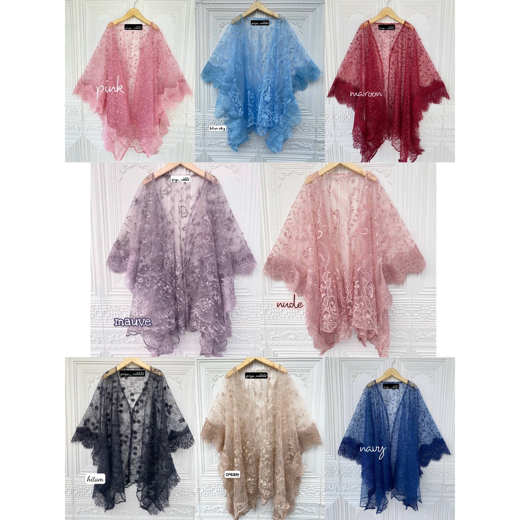 Kebaya CAPE OUTER CARDIGAN TILLE MIX BRUKAT Lace | Shopee Malaysia