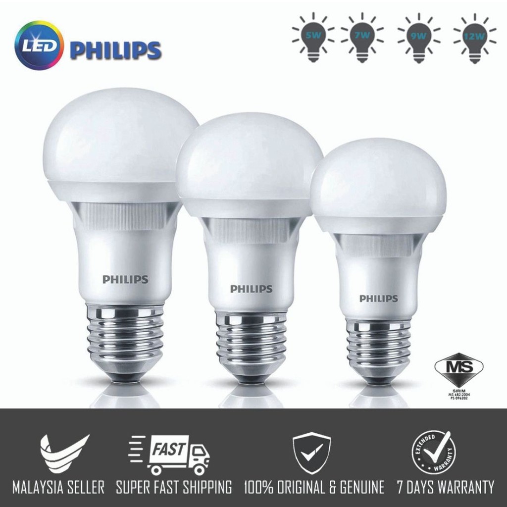 Philips Essential E27 Cool Daylight Led Bulb(5W/ 7W/ 9W ...