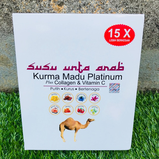 SUSU UNTA ARAB KURMA MADU PLATINUM PLUS COLLAGEN & VITAMIN C 20 SACHET X 26gm