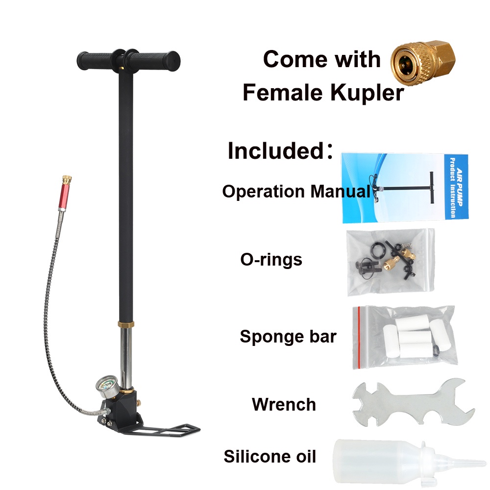 Free shipping PCP high pressure hand pump pam 6000psi 3 Stage Stainless