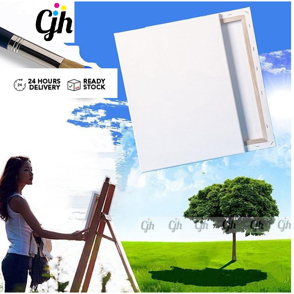 4 Blank Framed Canvas Panels 7x7 cm Square Small Stretched 100% Cotton for Artists Painting with Acrylic Oil or Water Based Double Primed Pre-Stretched Frame Boards Great for Baby Hand Foot Prints 