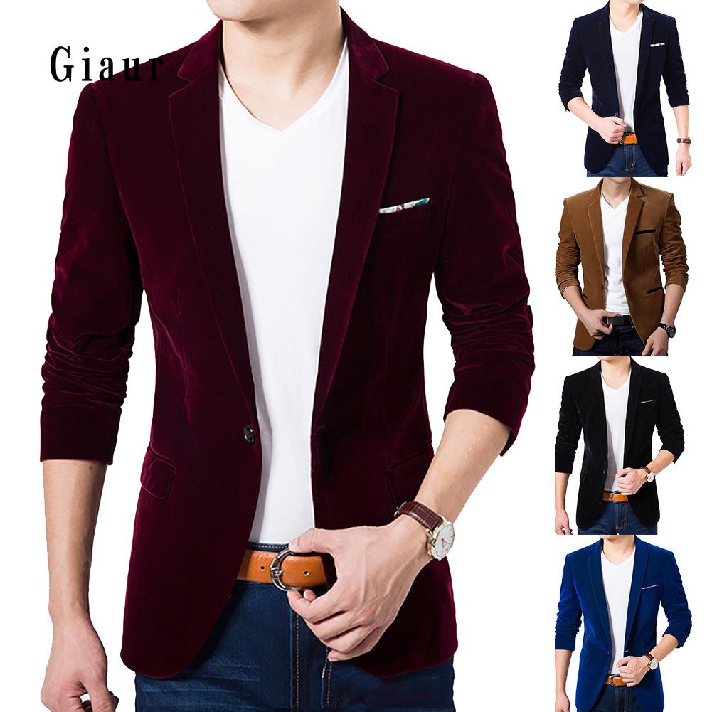 GIAUR Fashion Men Slim Fit Casual Business Suit Blazer Coat Jacket Autumn  Outwear Top | Shopee Malaysia