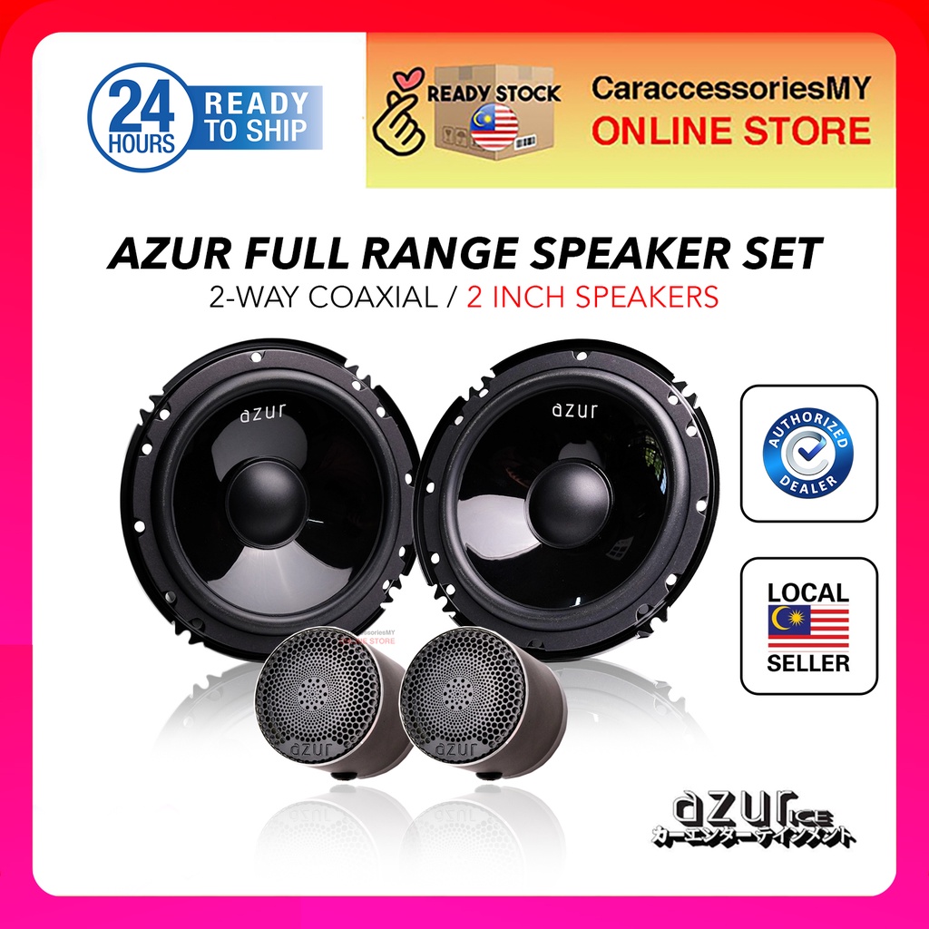 Azur 2 inch full range speakers with 6.5 inch mid bass car speker set woofer dashboard speaker audio kereta upgrade