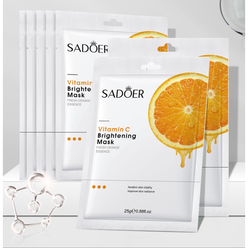 SADOER Vitamin C Brightening Facial Mask with Fresh Orange Essence Shopee Malaysia