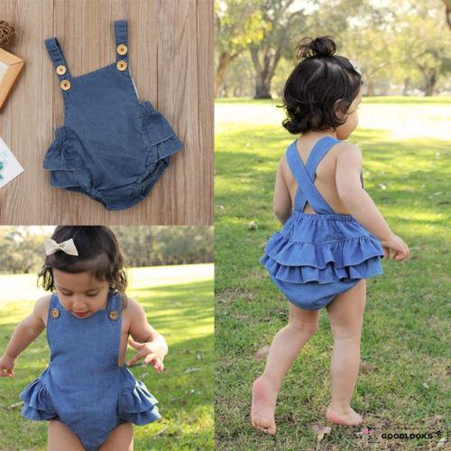 newborn denim romper