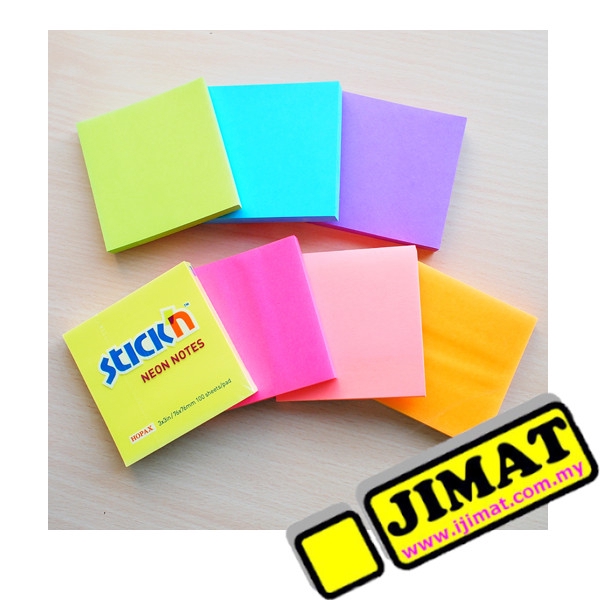 HOPAX Neon Sticky Note / Memo Pad / Stick'N Notes 3x3 100's Pad 21133