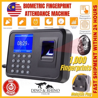 Biometric Fingerprint Attendance Machine Thumbprint Record Digital Time Recorder Office Worker Absence Mesin Punchcard