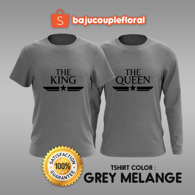 BEST OFFER Baju Couple The King The Queen Grey BEST OFFER Baju Couple The King The Queen Grey