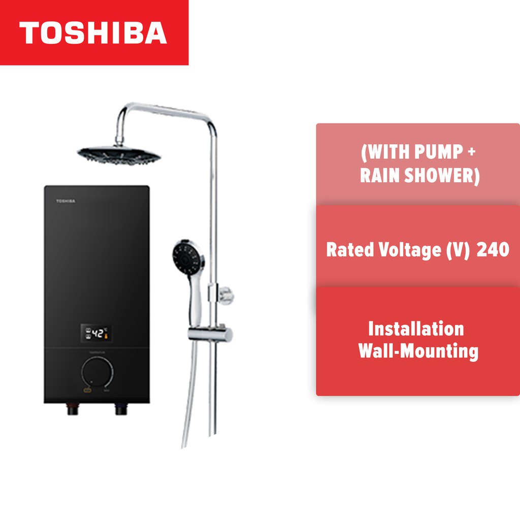 Toshiba DSK38ES3MBRS Instant Electric Water Heater (With Pump + Rain