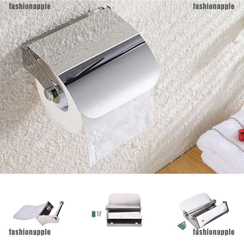 Stainless Steel Bathroom Toilet Paper Holder Roll Tissue Box Wall Mounted Holder Shopee Malaysia