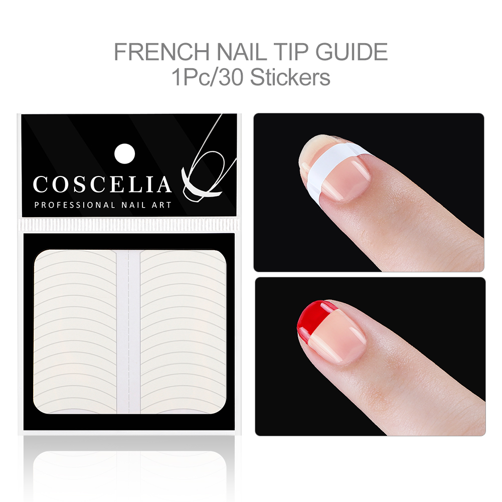 Coscelia 1Pcs French Nail Sticker Nail Art Tips Tape Sticker Guide Stencil 3D  Nail DIY Manicure | Shopee Malaysia
