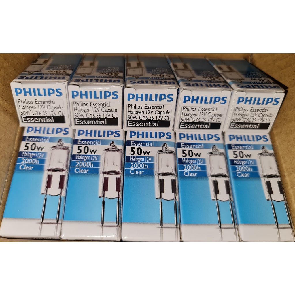 Philips Essential GY6.35 50w 12v Halogen Capsule Rocket Bulb Lamp