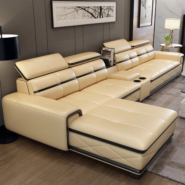 Layer Cowhide Leather Sofa, Cow Leather Sofa