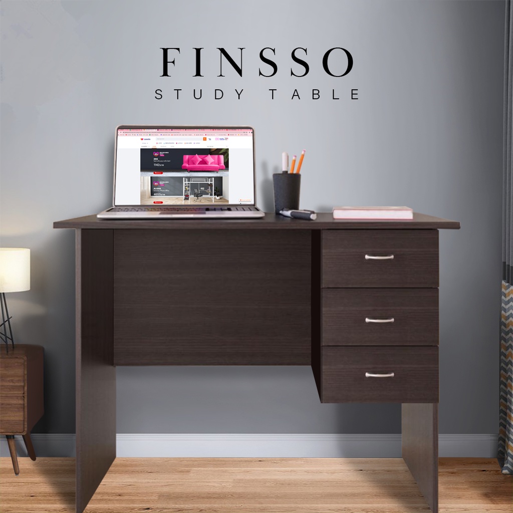 FINSSO: Writing Table 3.9ft (L:120cm) Office desk Study Desk with 1 DRAWER