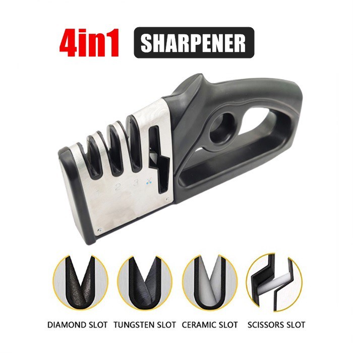 Sharpener 4 in 1 Knife and Scissor Sharpening Device Knife | Shopee ...