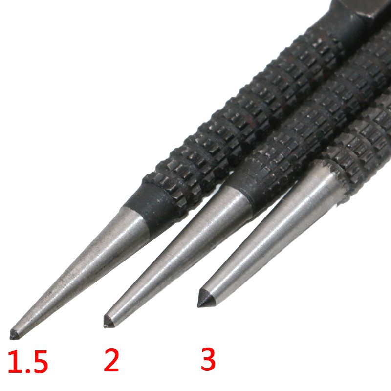 B Blesiya 3PCS Centre Punch Set Durable Steel Pin Punch Set Mechanics Professional Hand Tools 